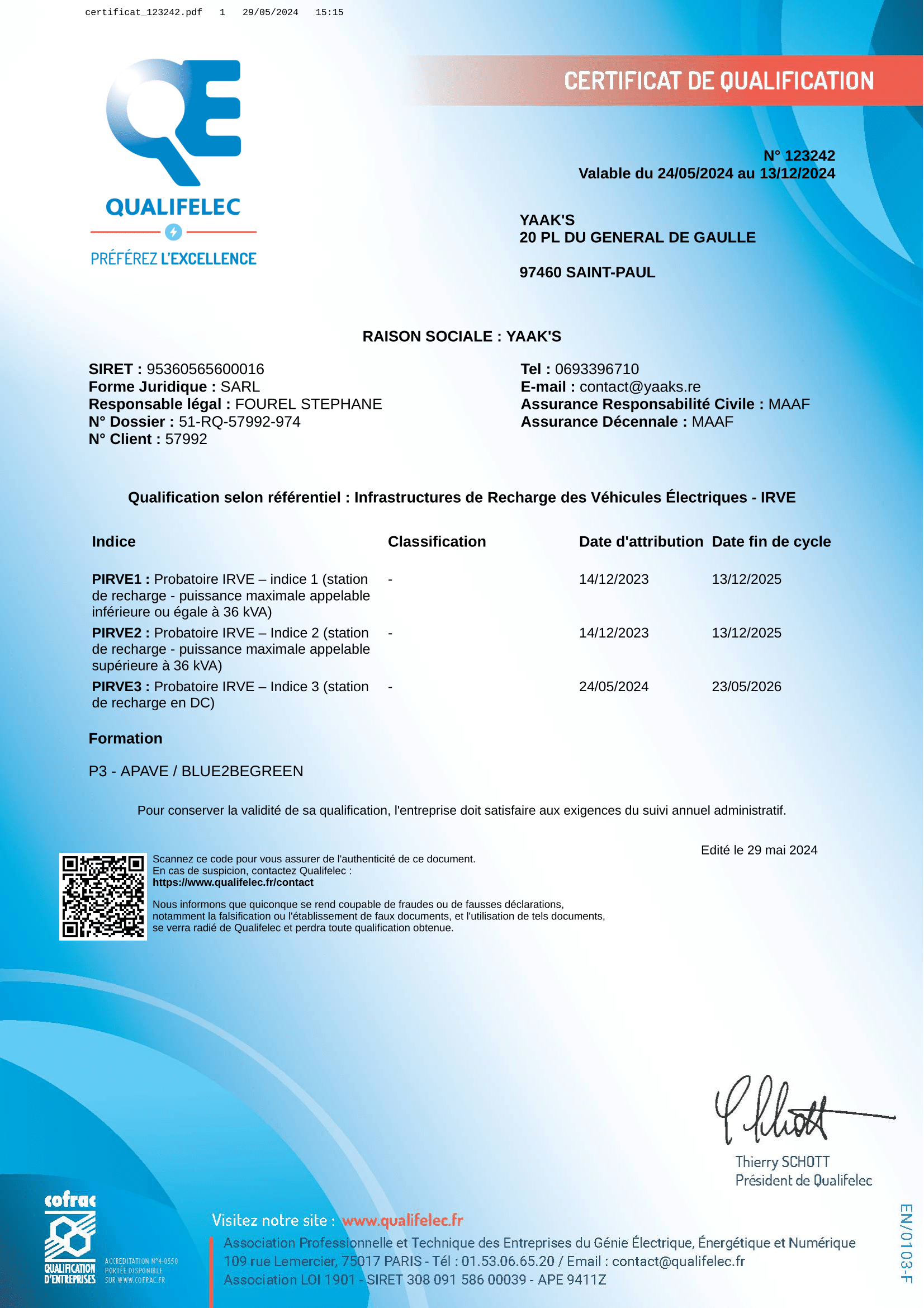 Certification QUALIFELE